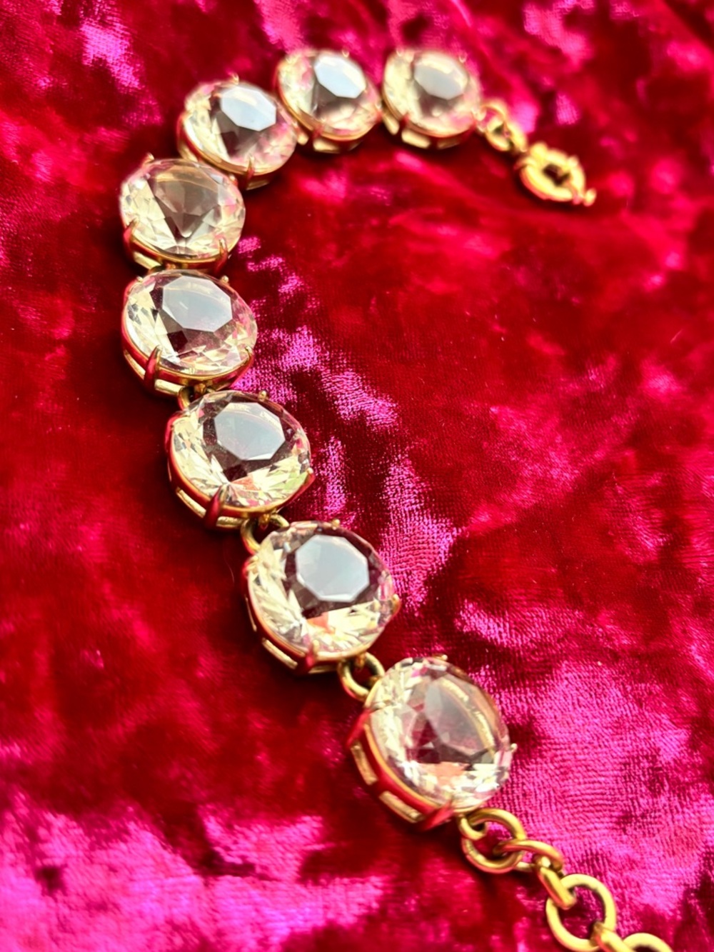 Chunky CRYSTAL bracelet GOLD sparkle GEMSTONE